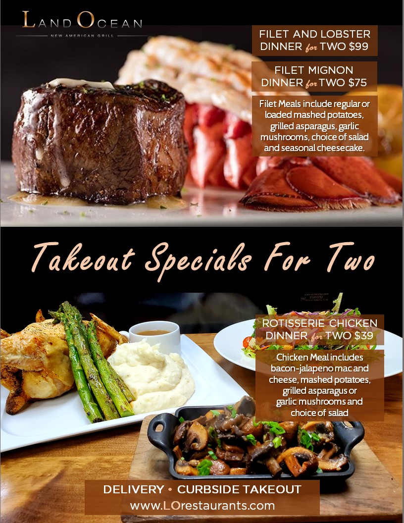 LO Takeout Meal for Two 01.07.21 Land Ocean Takeout Meals