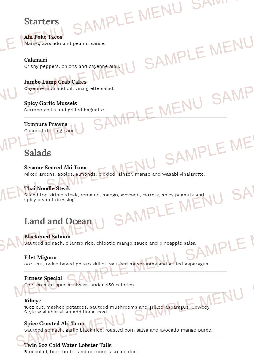 Sample-Menu2 Sample Menu